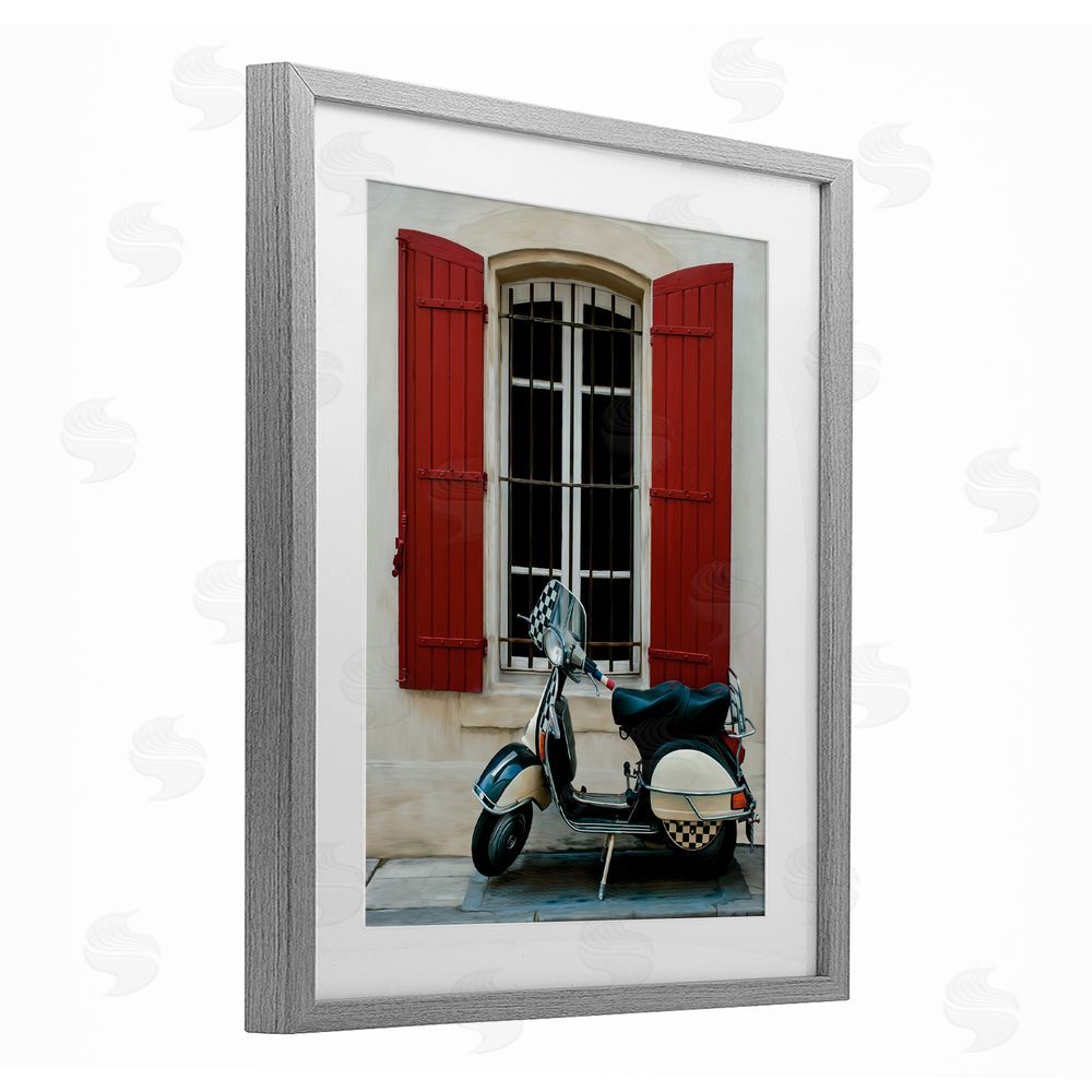 Renel Peters Two Wheel Dream Gray Framed Print Under Glass Wall Art