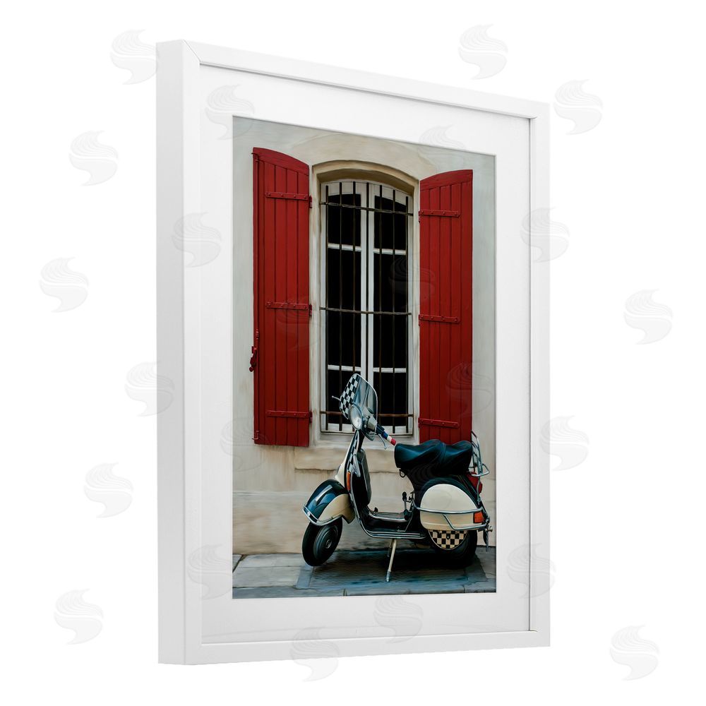 Renel Peters Two Wheel Dream White Framed Print Under Glass Wall Art