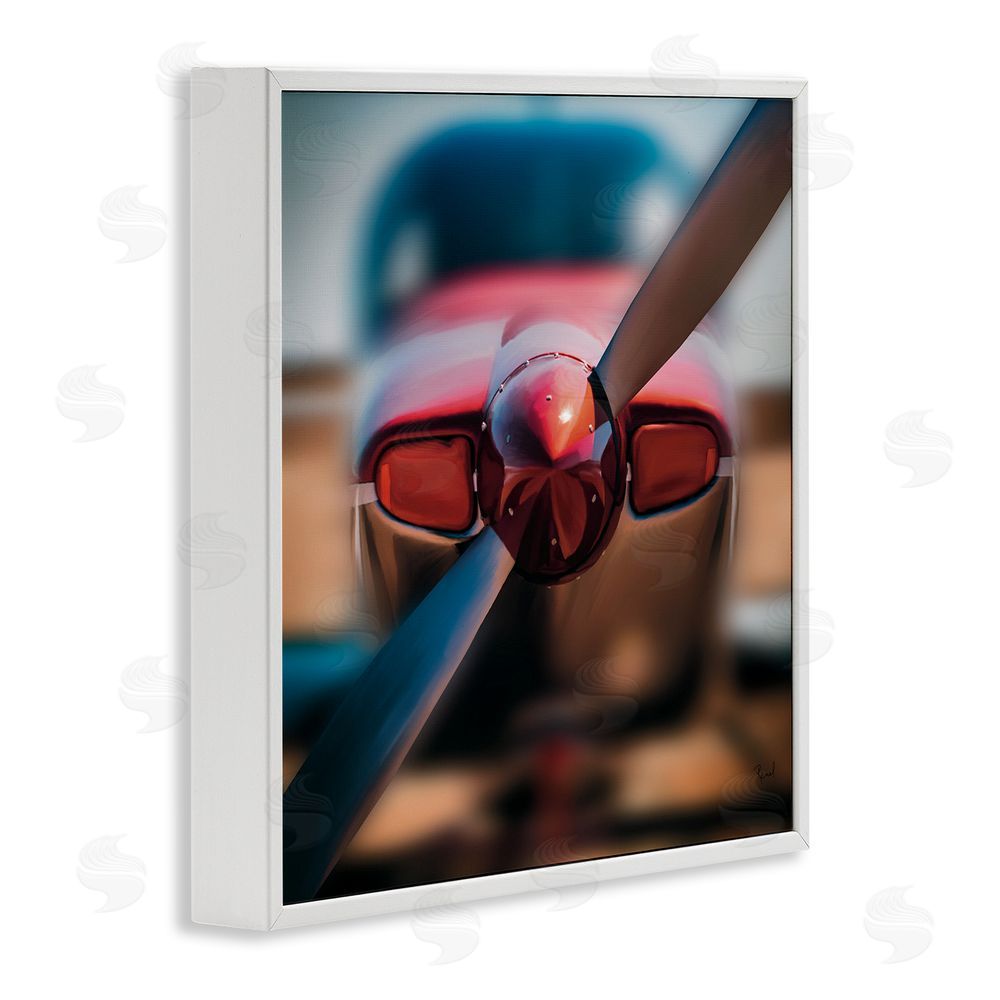 Renel Peters Red Aircraft Propeller White Framed Giclee Wall Art Print