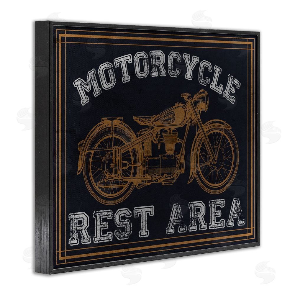 Marcus Prime Motorcycle Rest Area Black Framed Giclee Wall Art Print