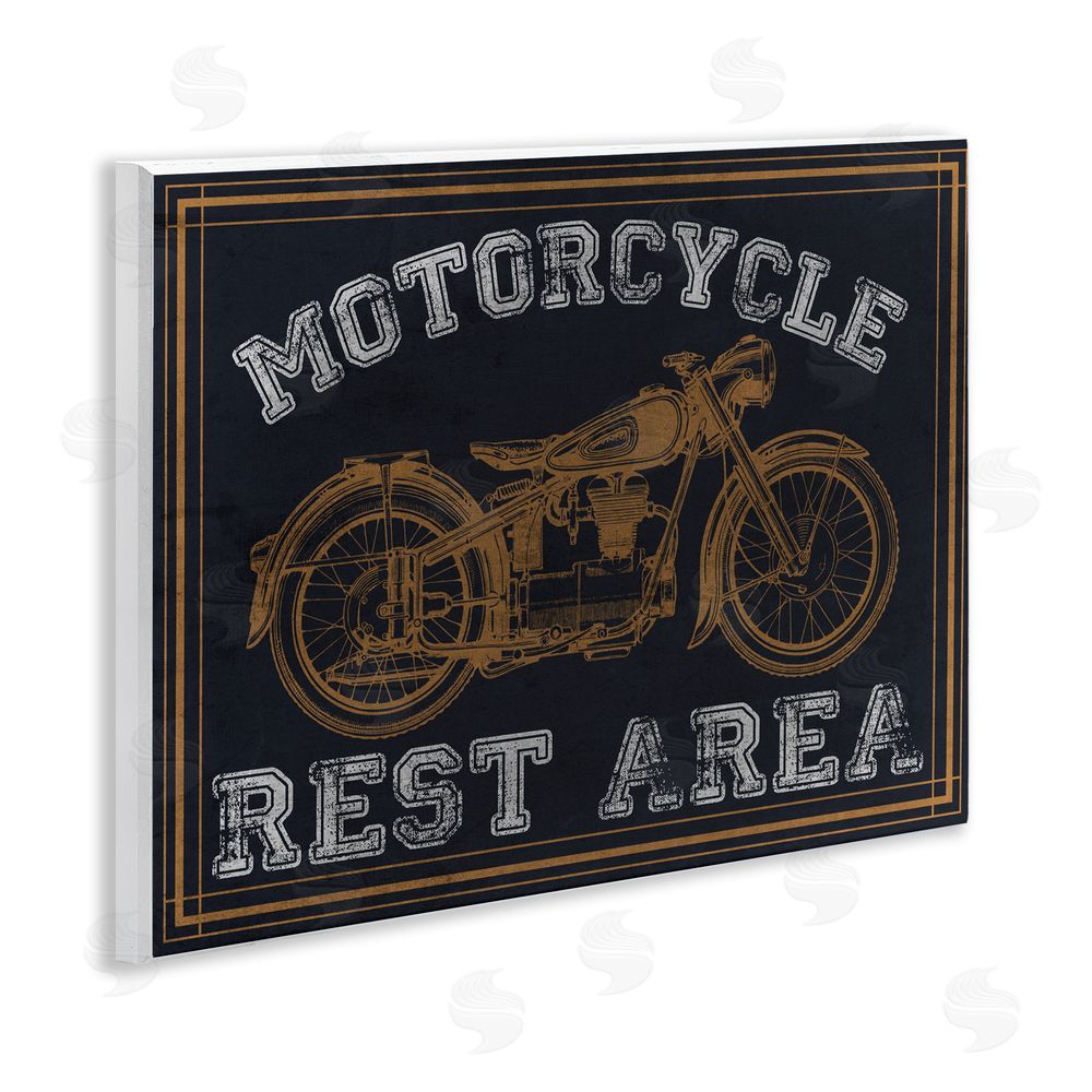 Marcus Prime Motorcycle Rest Area Wooden Wall Plaque Art Print