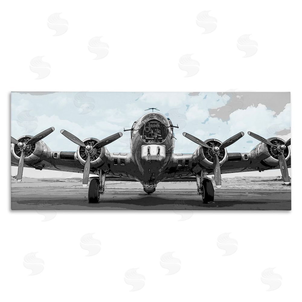 Kim Allen Historic Aviation Aircraft Stretched Canvas Wall Art Print