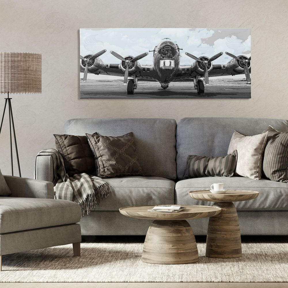 Kim Allen Historic Aviation Aircraft Stretched Canvas Wall Art in Room