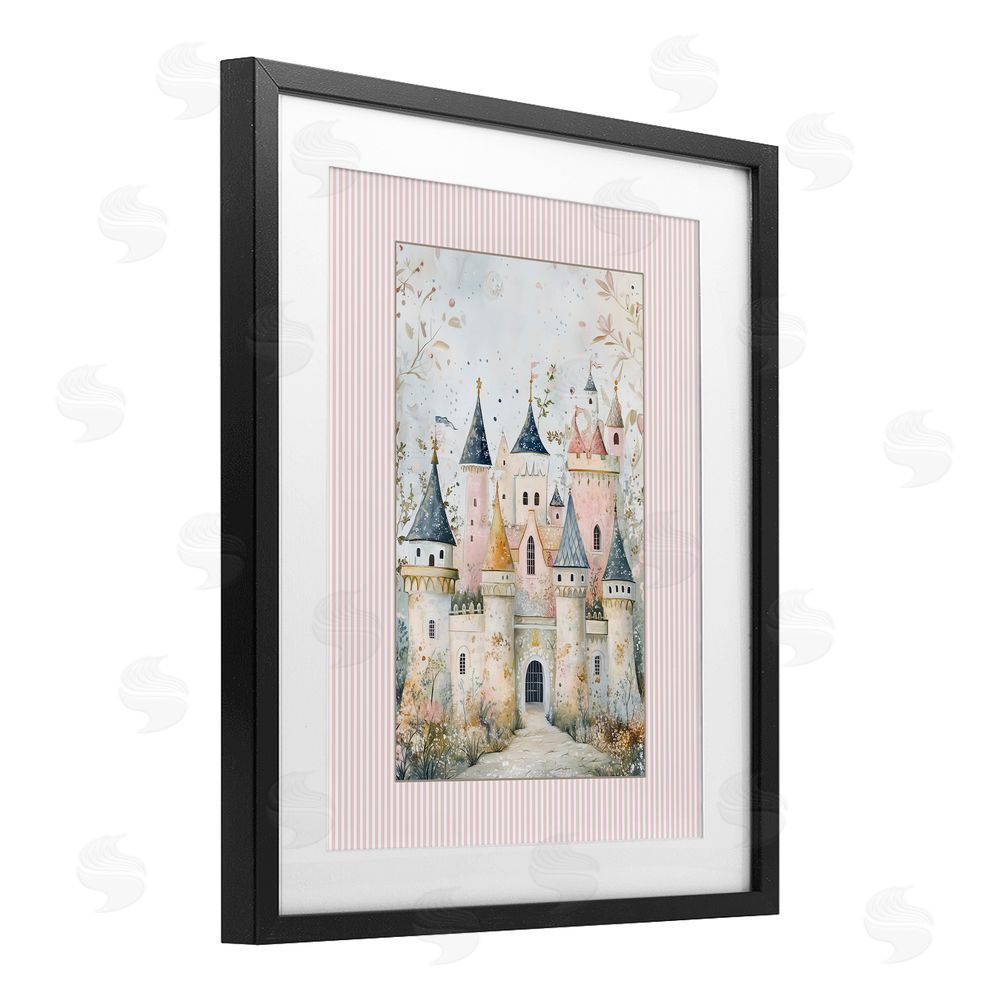 Christine Simpson Art Enchanted Dreams Castle Black Framed Print Under Glass Wall Art