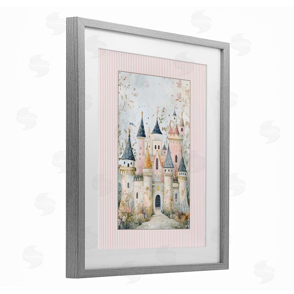 Christine Simpson Art Enchanted Dreams Castle Gray Framed Print Under Glass Wall Art