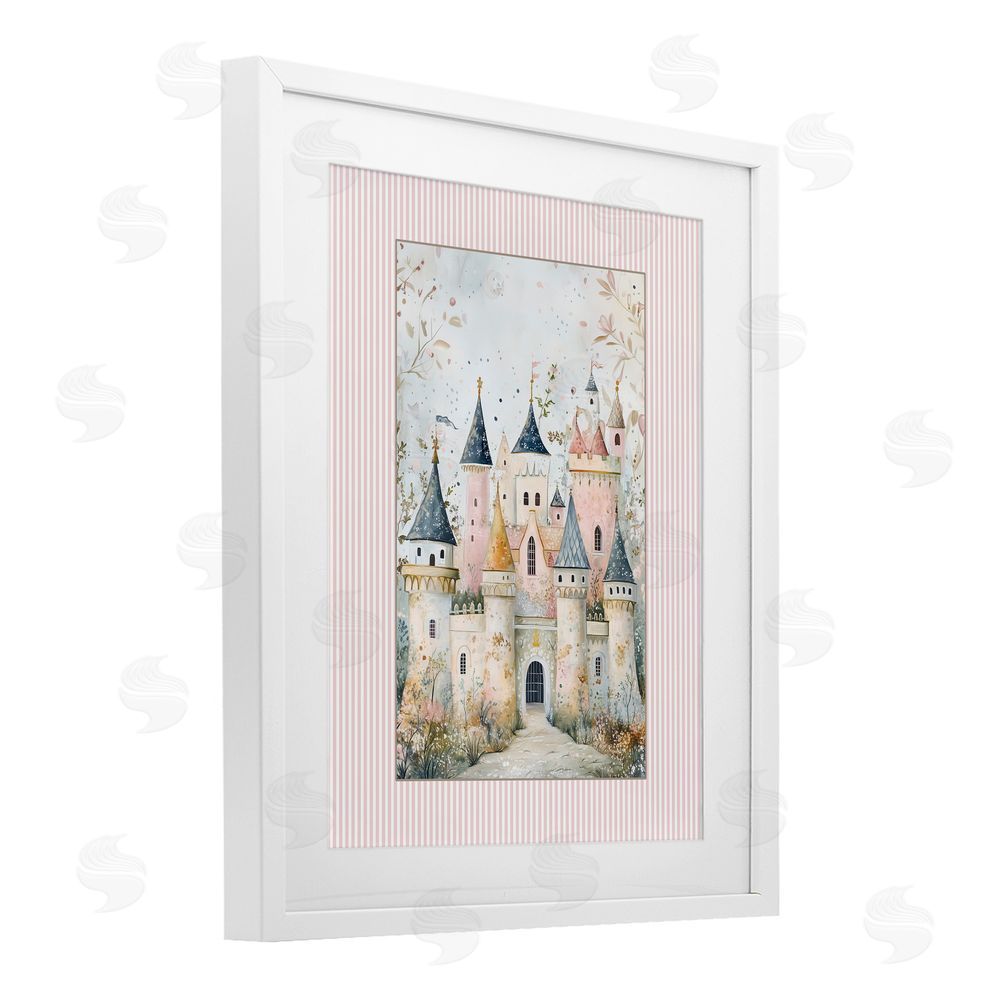 Christine Simpson Art Enchanted Dreams Castle White Framed Print Under Glass Wall Art