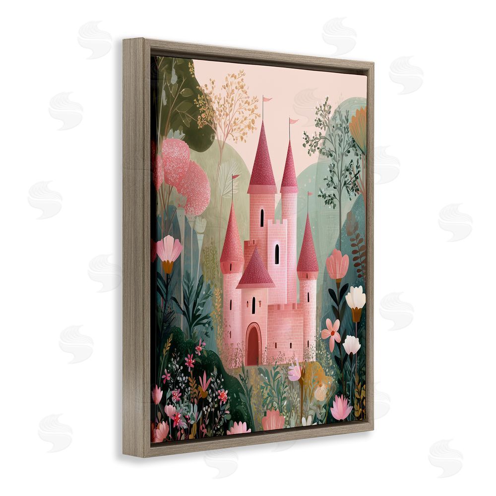 Christine Simpson Art Castle For A Princess Brown Floating Frame Canvas Wall Art Print