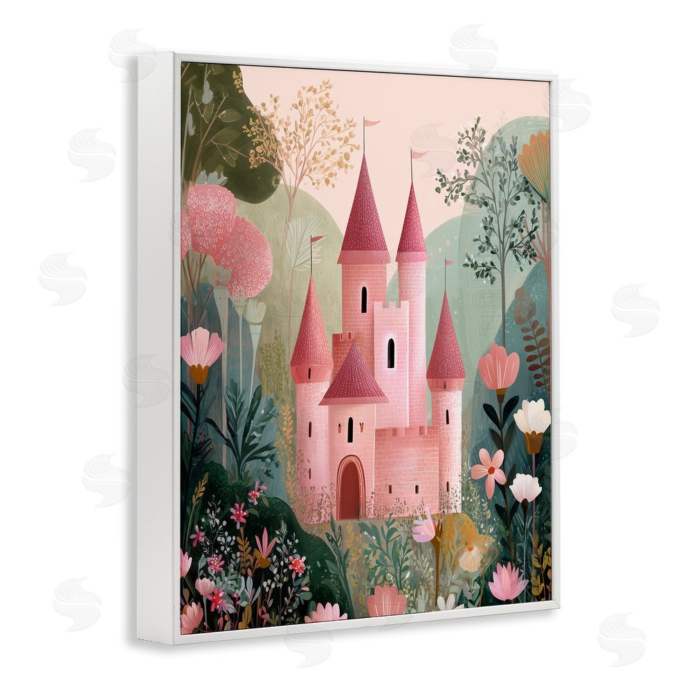 Christine Simpson Art Castle For A Princess White Framed Giclee Wall Art Print