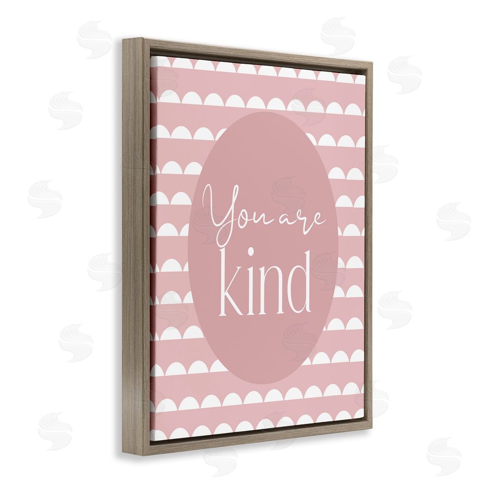 Christine Simpson Art You Are Kind Blush Pink Brown Floating Frame Stretched Canvas Wall Art Print