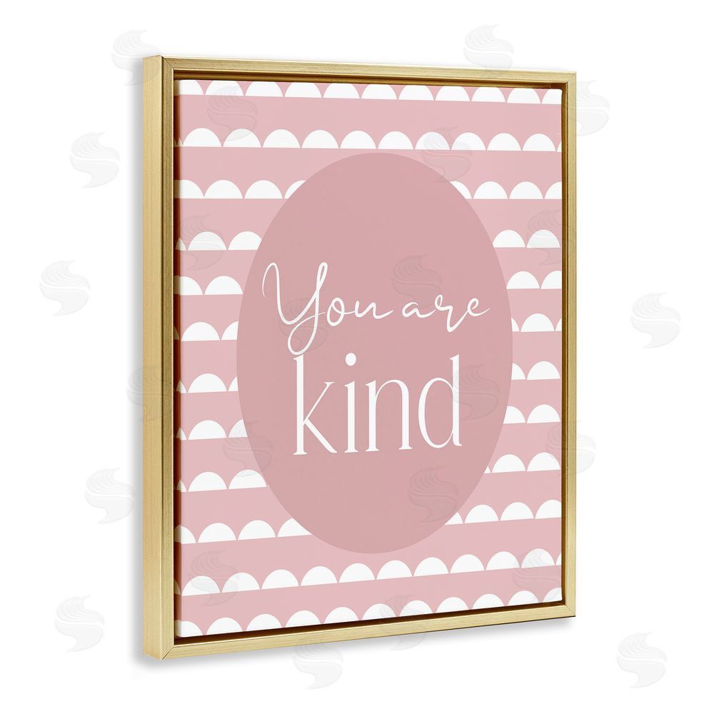 Christine Simpson Art You Are Kind Blush Pink Gold Floating Frame Stretched Canvas Wall Art Print