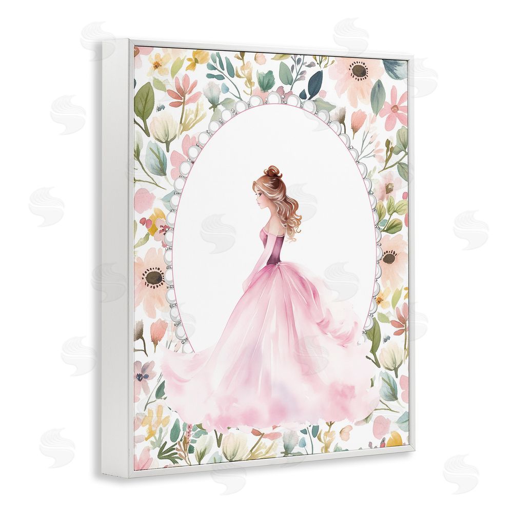 Christine Simpson Art Elegant Princess Love White Framed Giclee Wall Art Print
