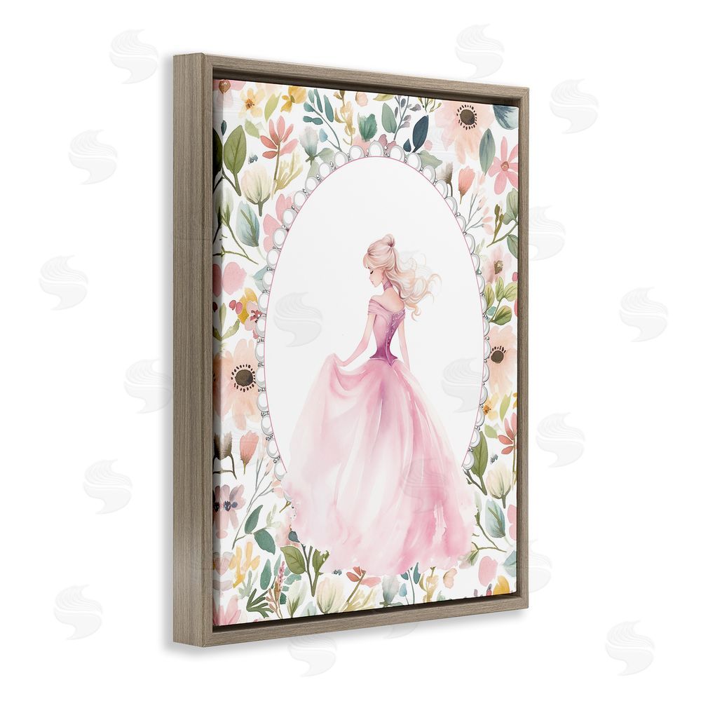 Christine Simpson Art Graceful Princess Love Brown Floating Frame Canvas Wall Art Print