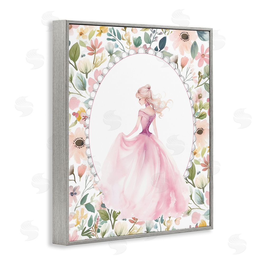 Christine Simpson Art Graceful Princess Love Gray Framed Giclee Wall Art Print