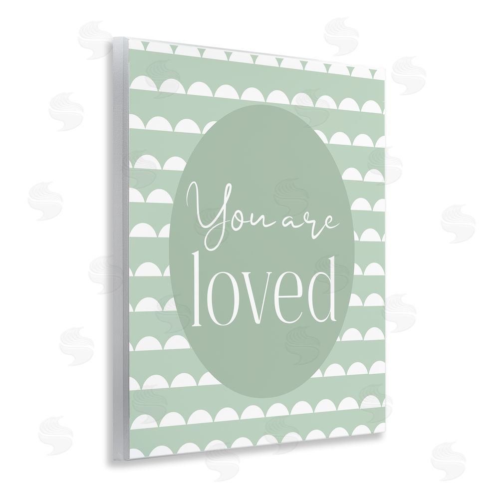 Christine Simpson Art You Are Loved Light Green Wall Plaque Art Print with White Foil Wrap