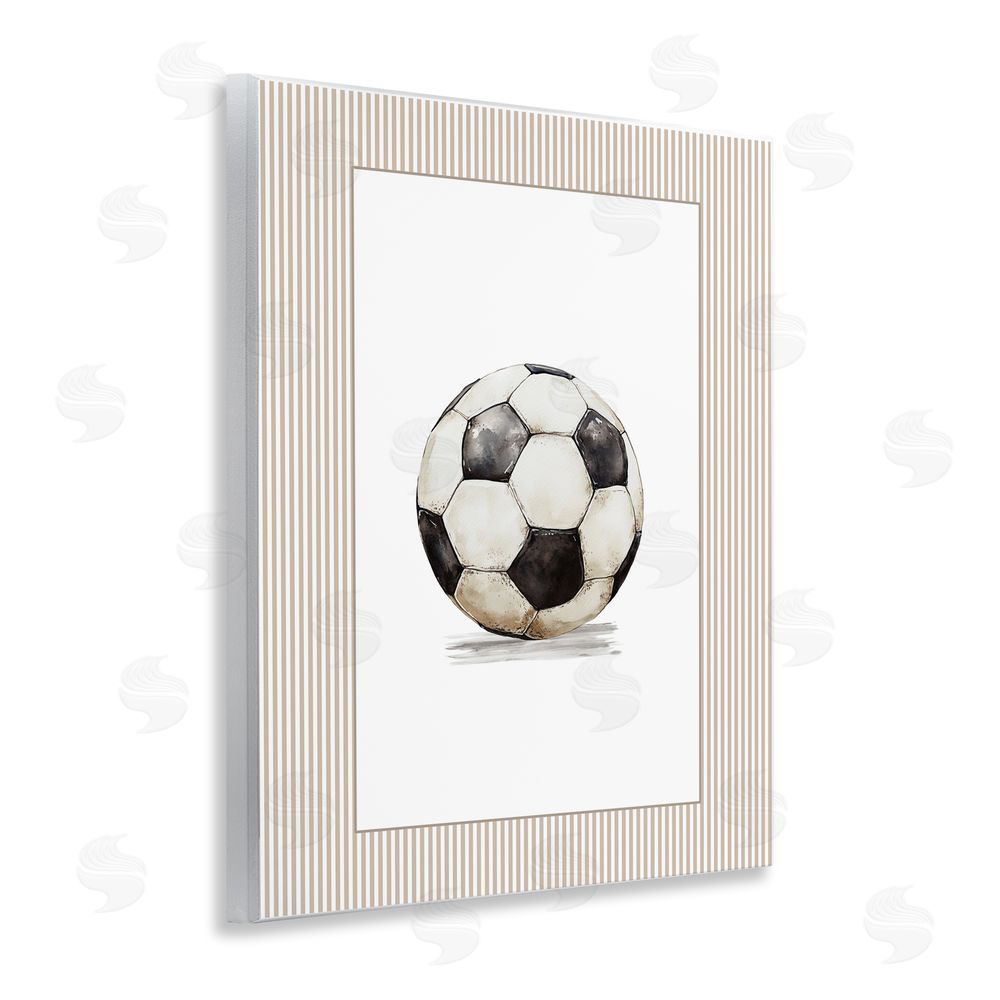 Christine Simpson Art Vintage Sports Soccer Ball Wooden Wall Plaque Art Print