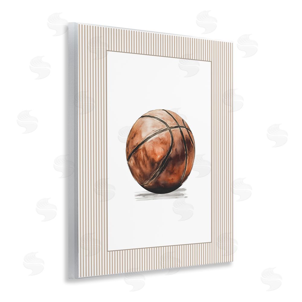 Christine Simpson Art Vintage Sports Basketball Wooden Wall Plaque Art Print