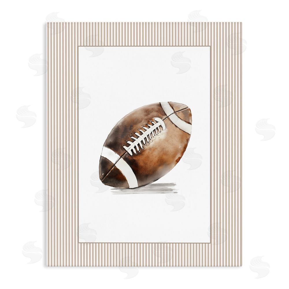 Christine Simpson Art Vintage Sports Football Stretched Canvas Wall Art Print