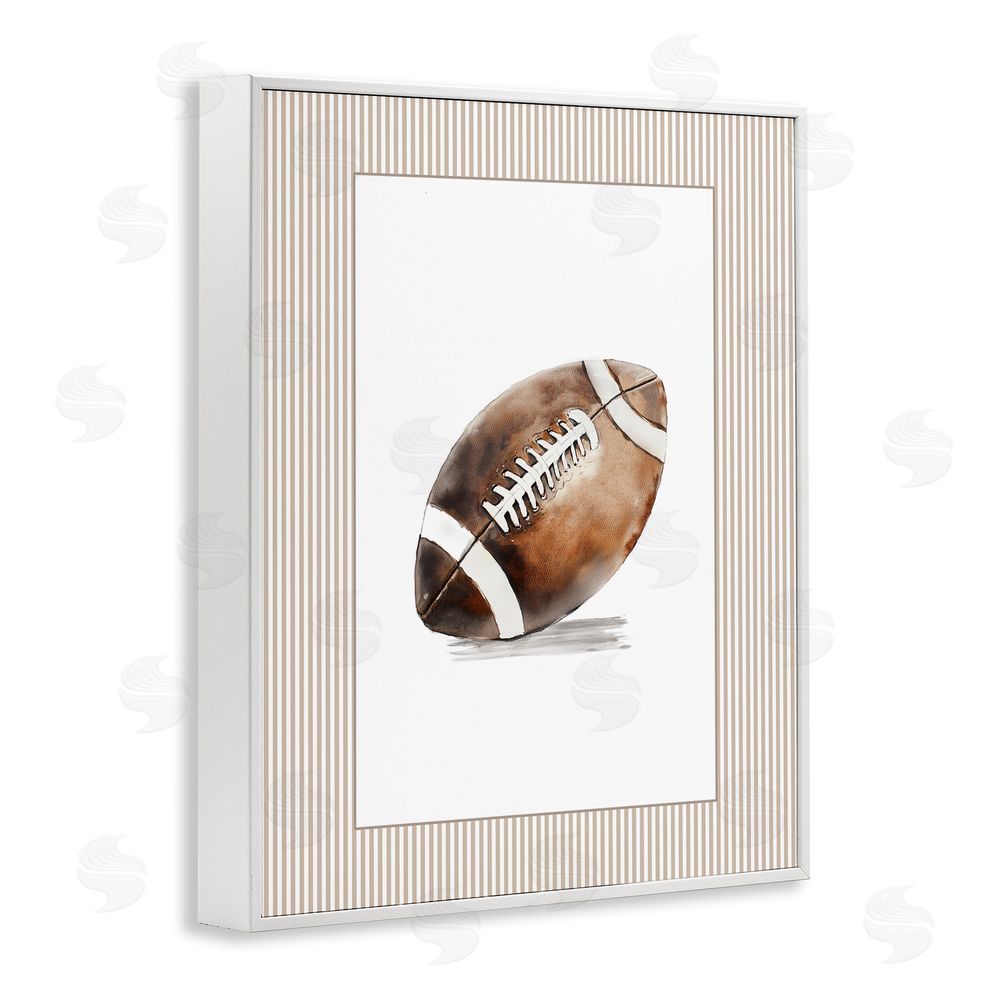Christine Simpson Art Vintage Sports Football White Framed Giclee Wall Art Print