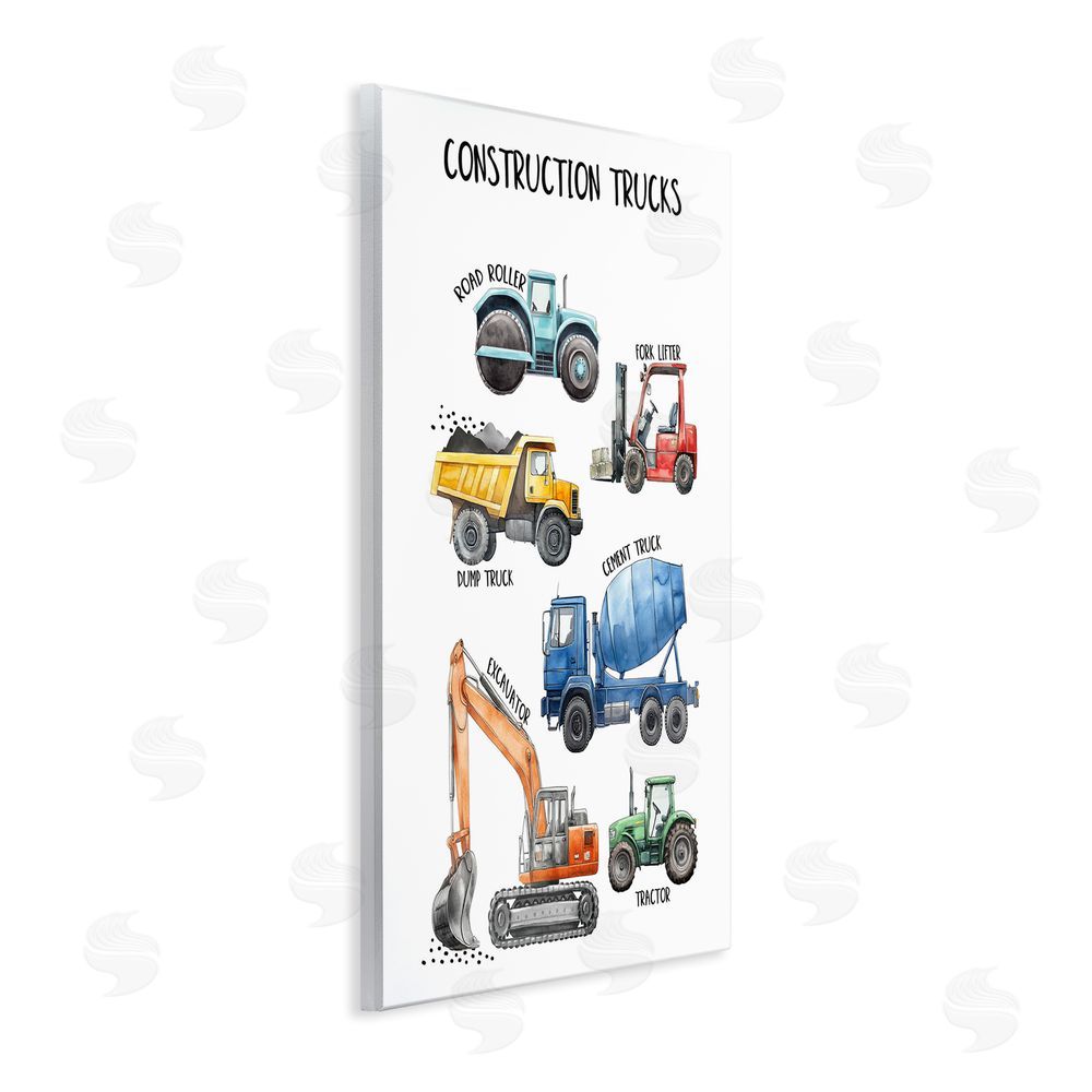 Christine Simpson Art Utility Trucks Construction Wooden Wall Plaque Art Print