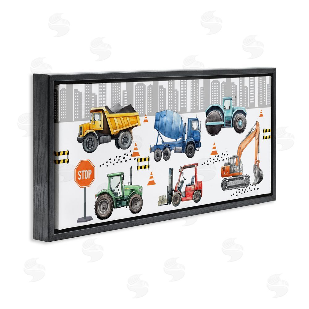 Christine Simpson Art City Keeps On Moving Black Floating Frame Canvas Wall Art Print