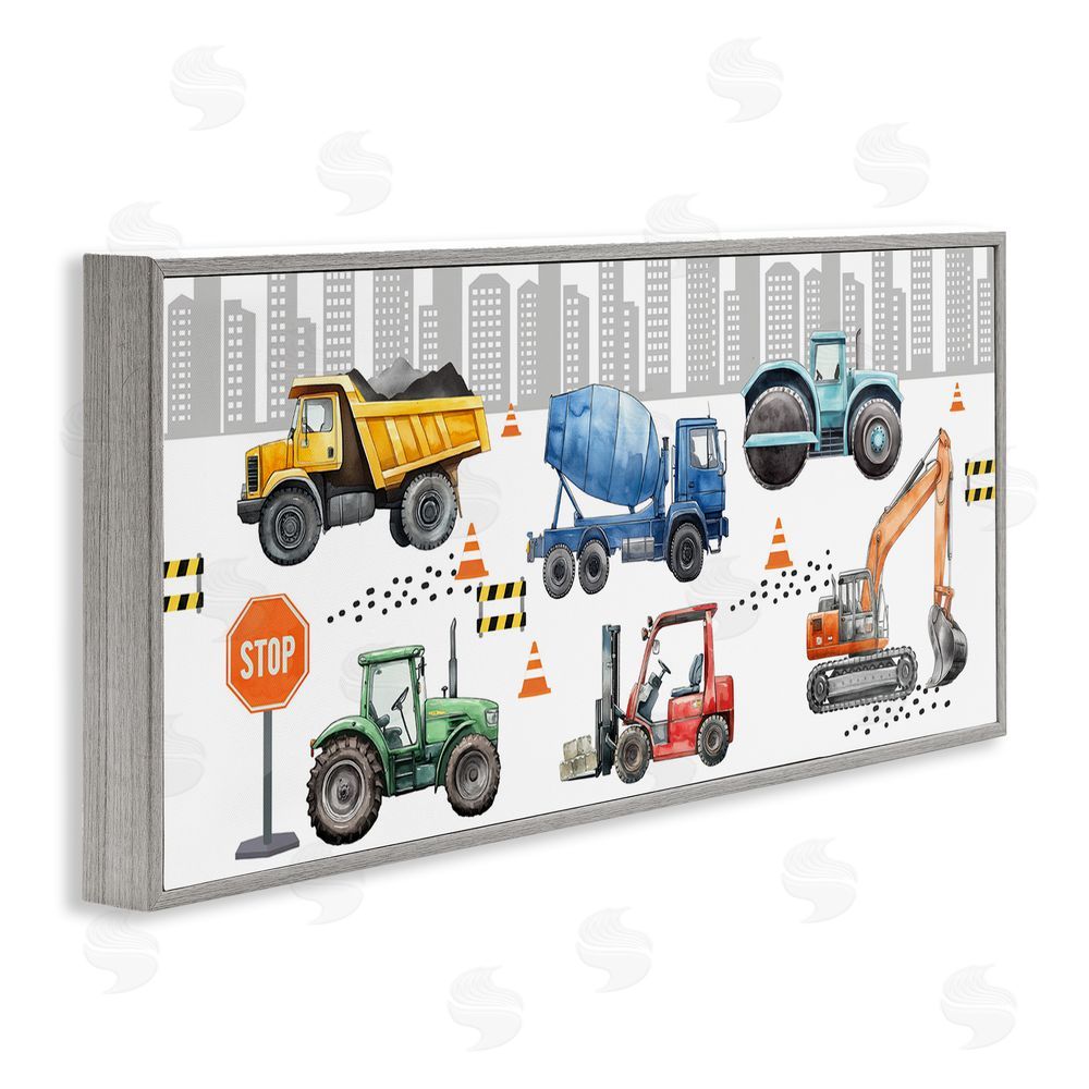 Christine Simpson Art City Keeps On Moving Gray Framed Giclee Wall Art Print