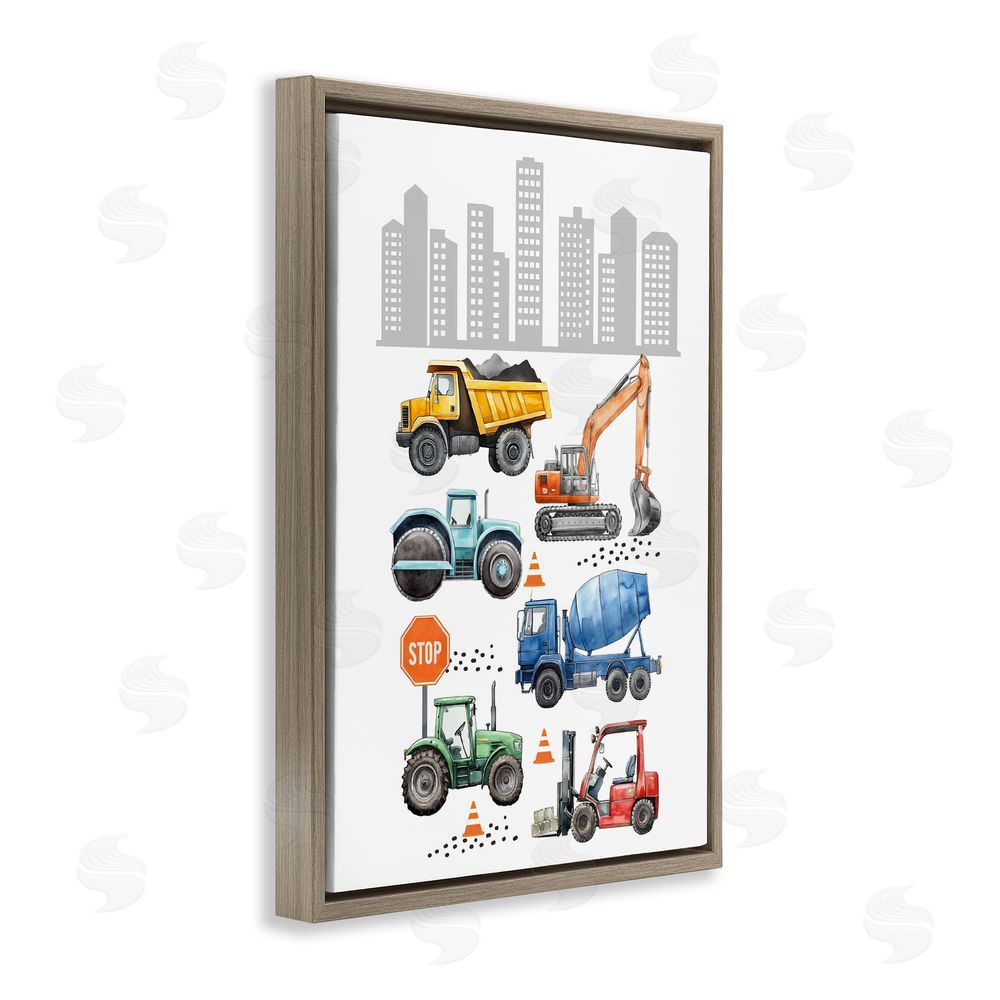 Christine Simpson Art City Keeps Moving Brown Floating Frame Canvas Wall Art Print