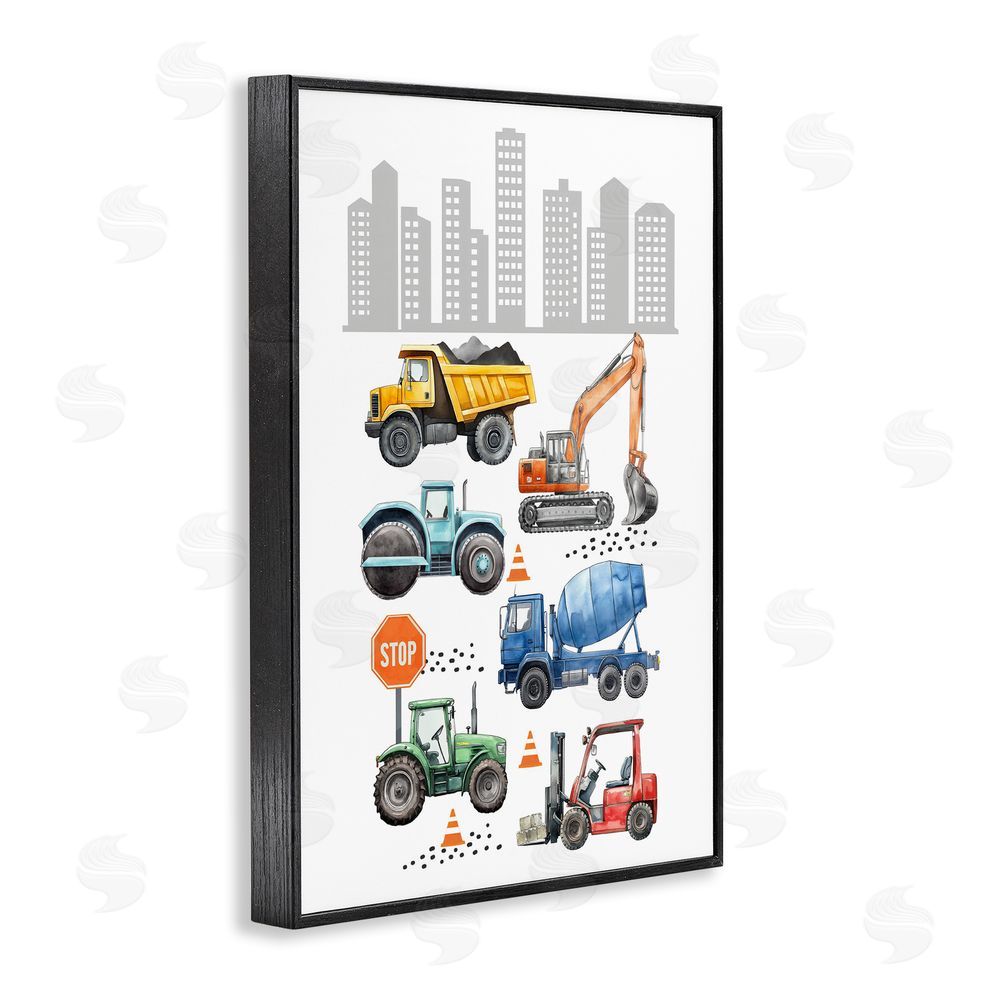 Christine Simpson Art City Keeps Moving Black Framed Giclee Wall Art Print