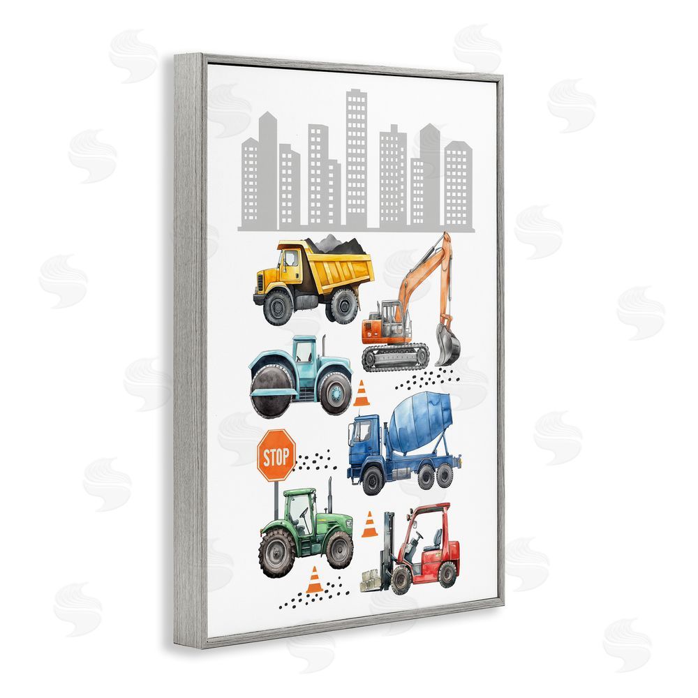 Christine Simpson Art City Keeps Moving Gray Framed Giclee Wall Art Print