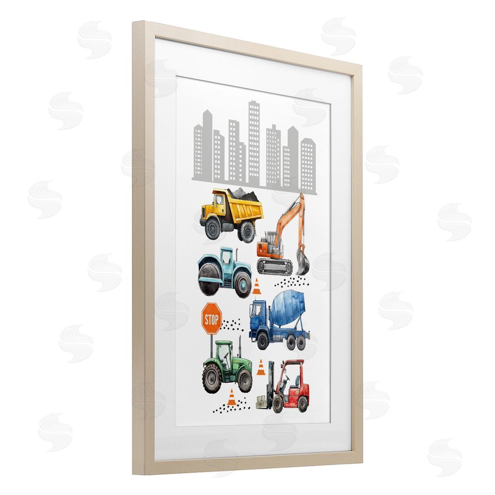Christine Simpson Art City Keeps Moving Brown Framed Print Under Glass Wall Art