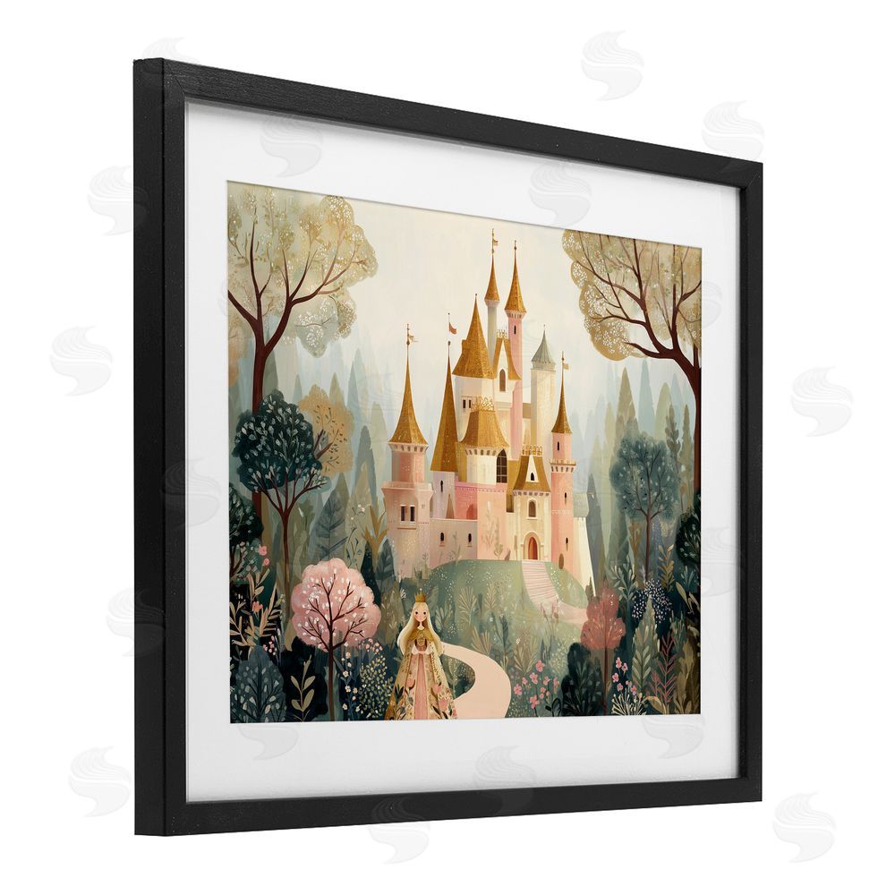Christine Simpson Art Whimsical Castle Path Black Framed Print Under Glass Wall Art