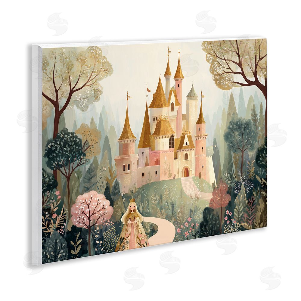Christine Simpson Art Whimsical Castle Path Wooden Wall Plaque Art Print