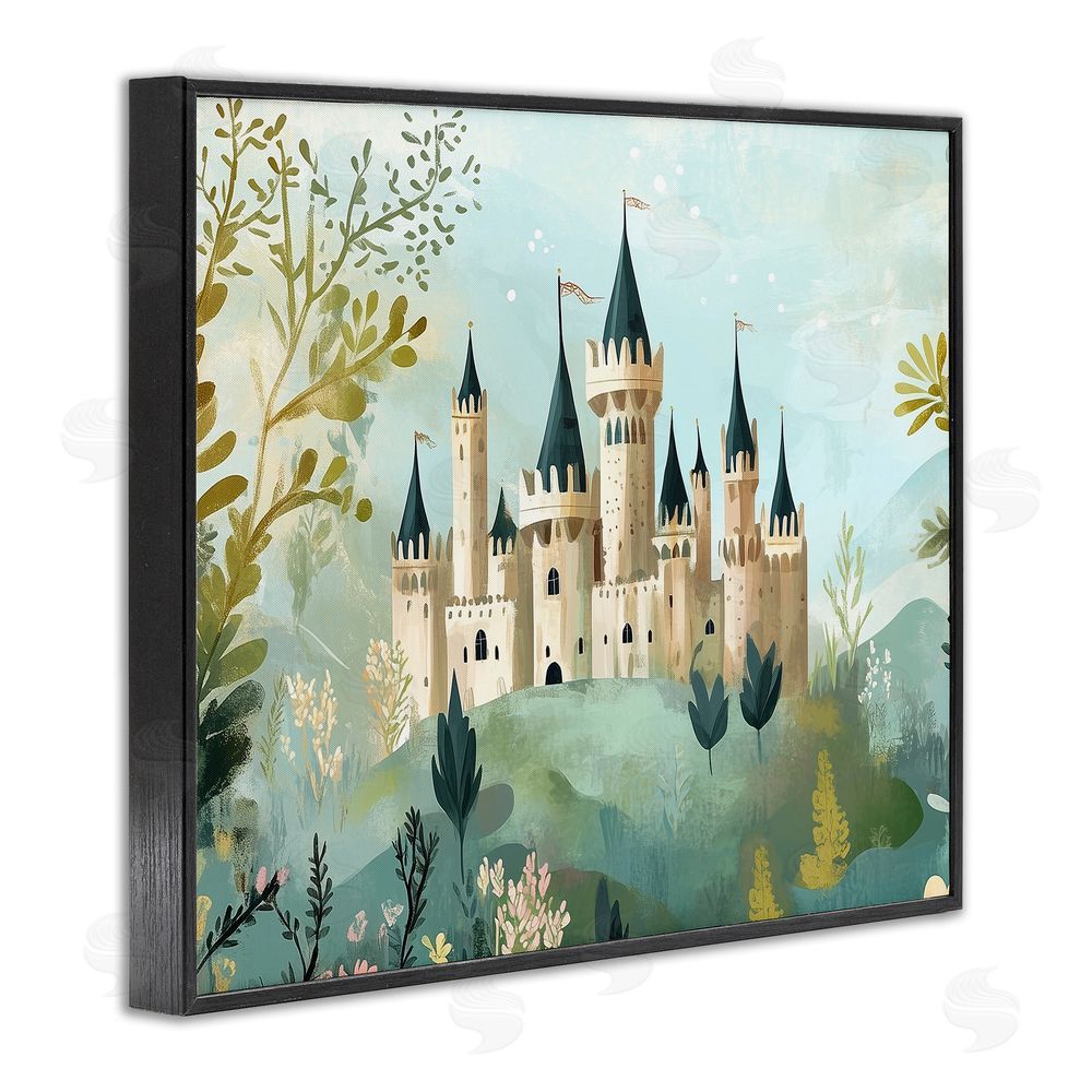 Christine Simpson Art Princess' Castle View Black Framed Giclee Wall Art Print