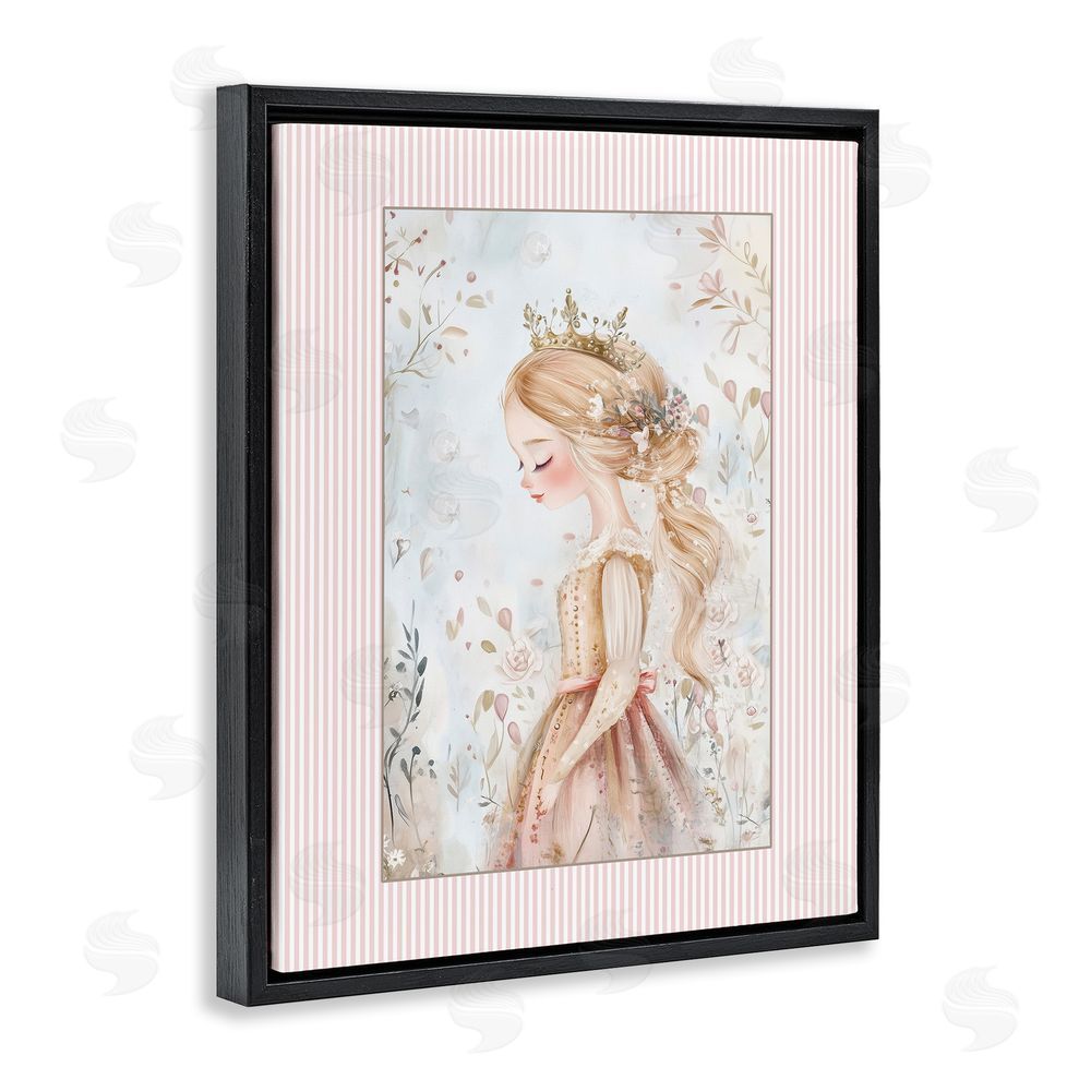 Christine Simpson Art Enchanted Dreams Princess Black Floating Frame Canvas Wall Art Print