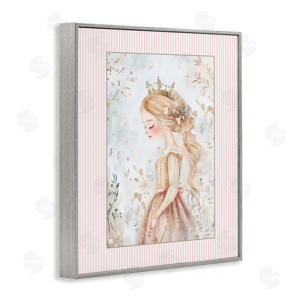 Christine Simpson Art Enchanted Dreams Princess Gray Framed Giclee Wall Art Print