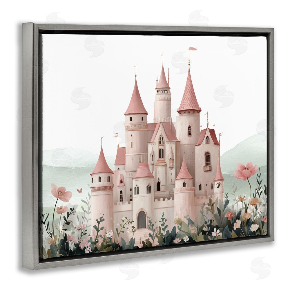 Christine Simpson Art A Castle For Princess Gray Floating Frame Canvas Wall Art Print