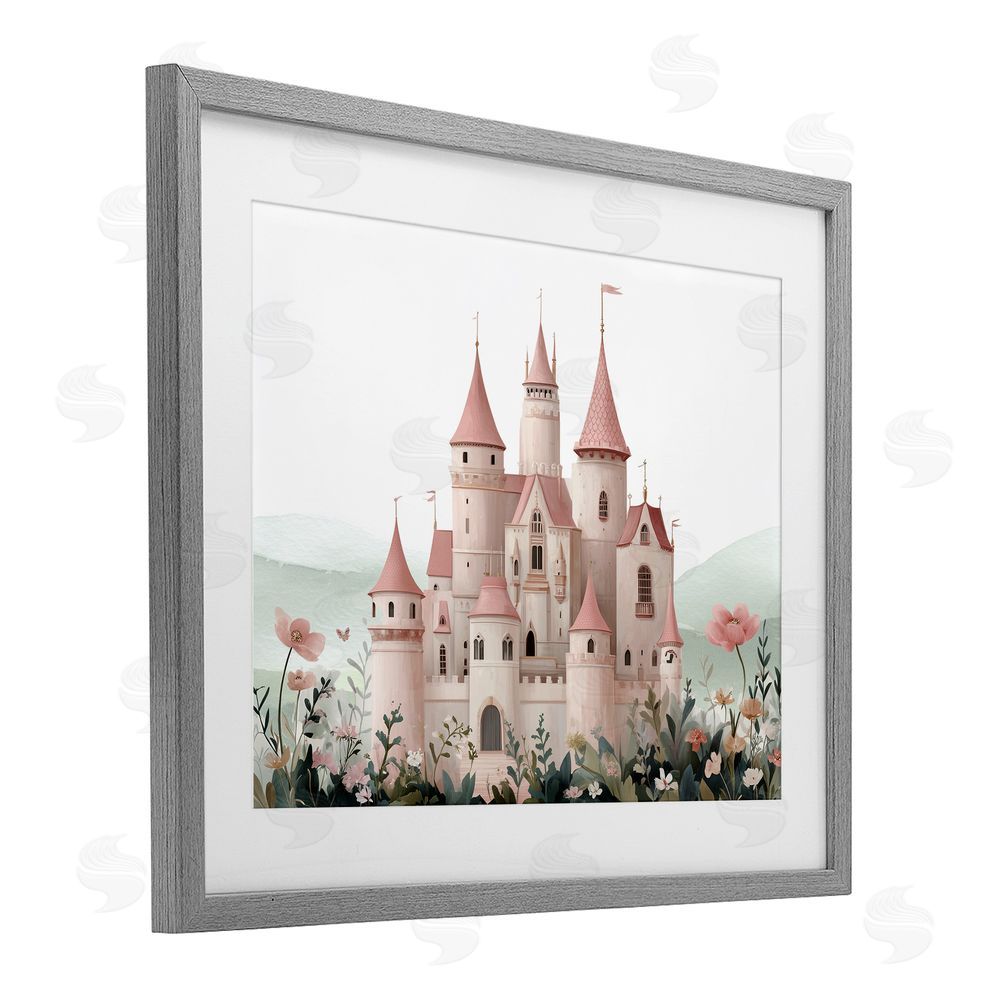 Christine Simpson Art A Castle For Princess Gray Framed Print Under Glass Wall Art