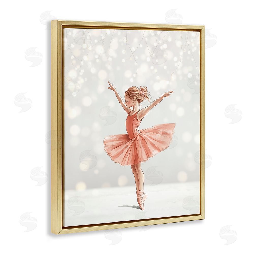 Christine Simpson Art Dancer In The Light Gold Floating Frame Canvas Wall Art Print