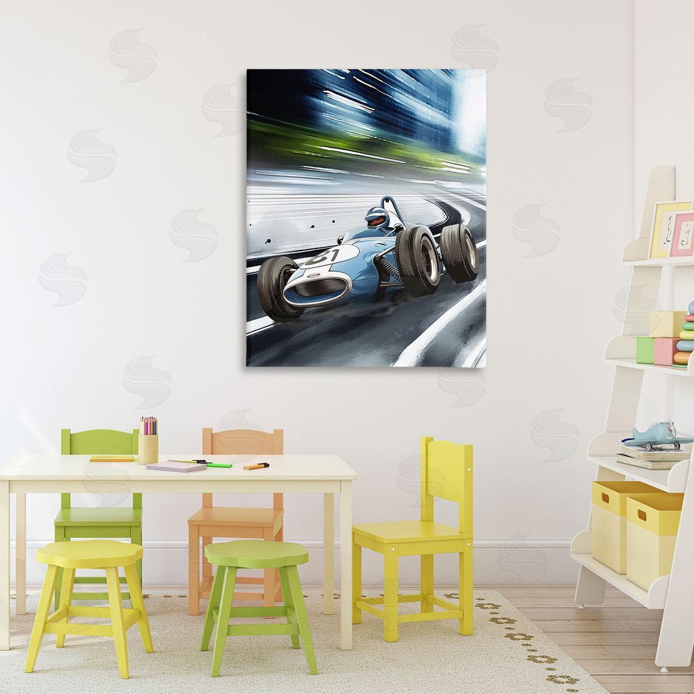 Christine Simpson Art Speeding Racecar Driver 