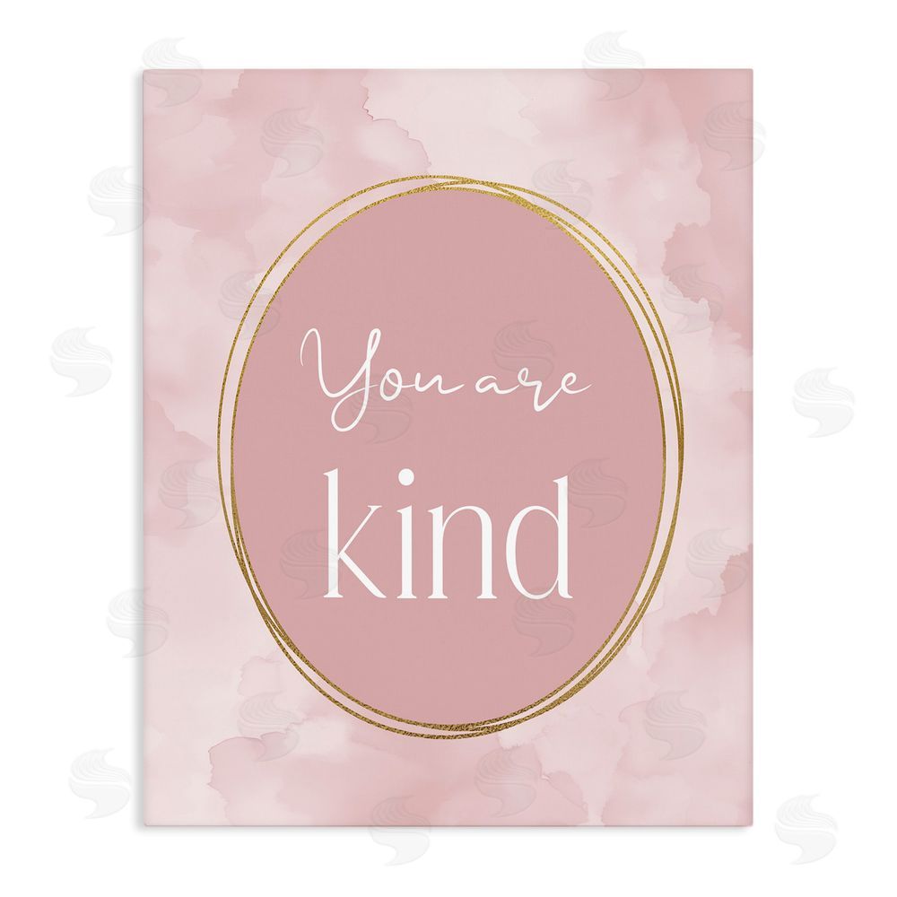 Christine Simpson Art Pink Golden Affirmation Stretched Canvas Wall Art Print