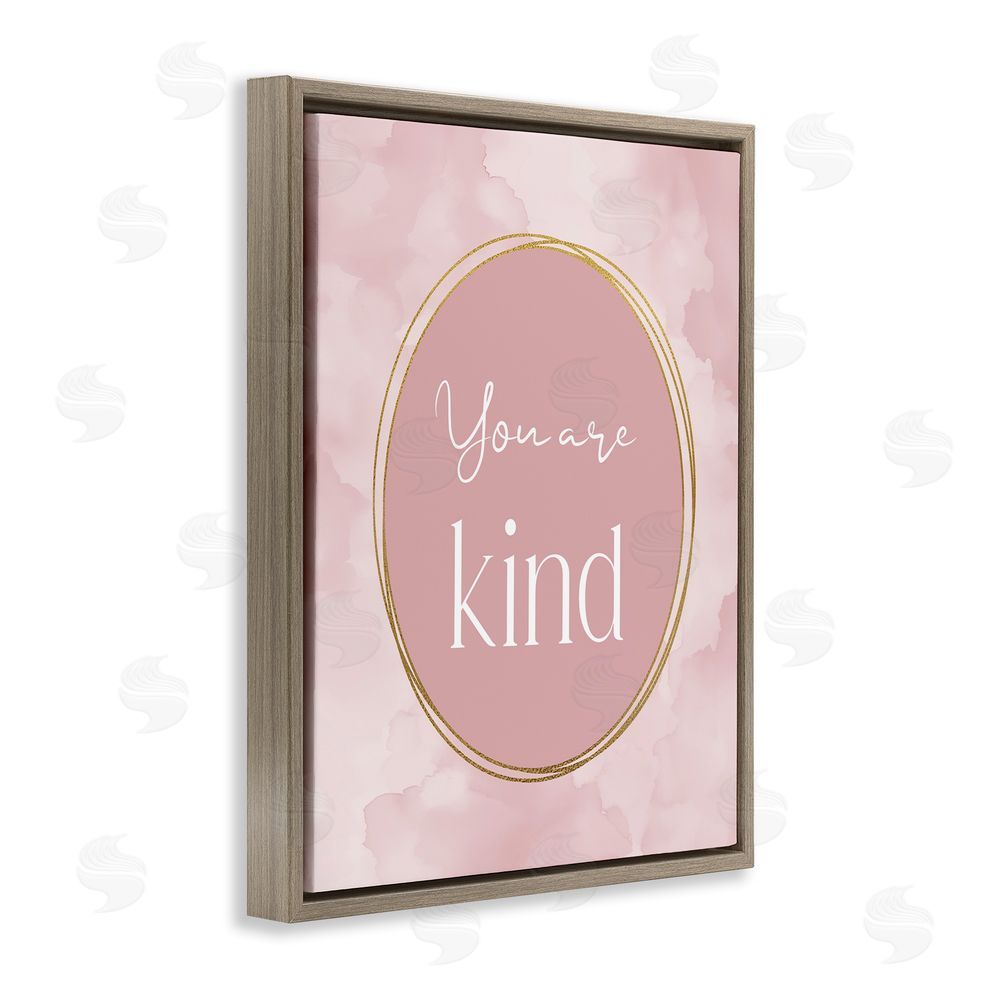 Christine Simpson Art Pink Golden Affirmation Brown Floating Frame Canvas Wall Art Print