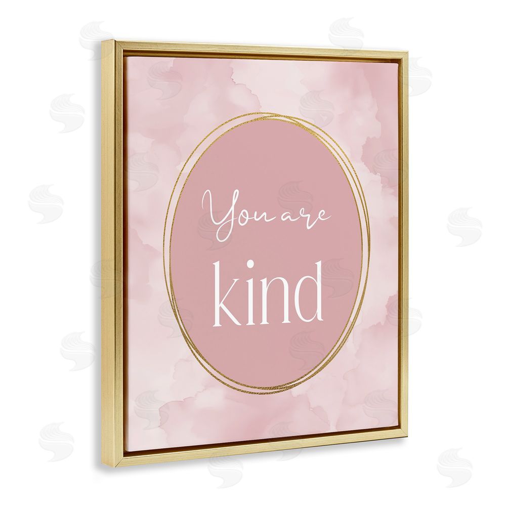 Christine Simpson Art Pink Golden Affirmation Gold Floating Frame Canvas Wall Art Print