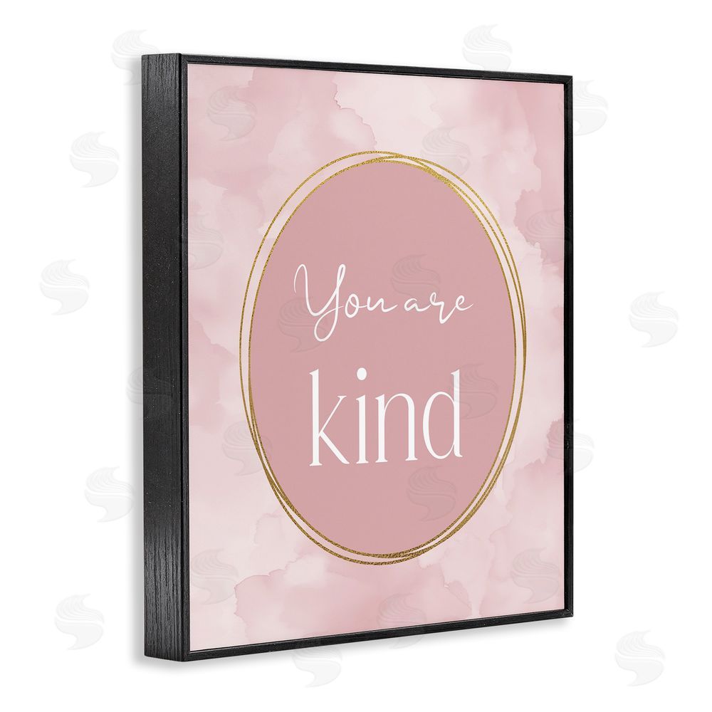 Christine Simpson Art Pink Golden Affirmation Black Framed Giclee Wall Art Print