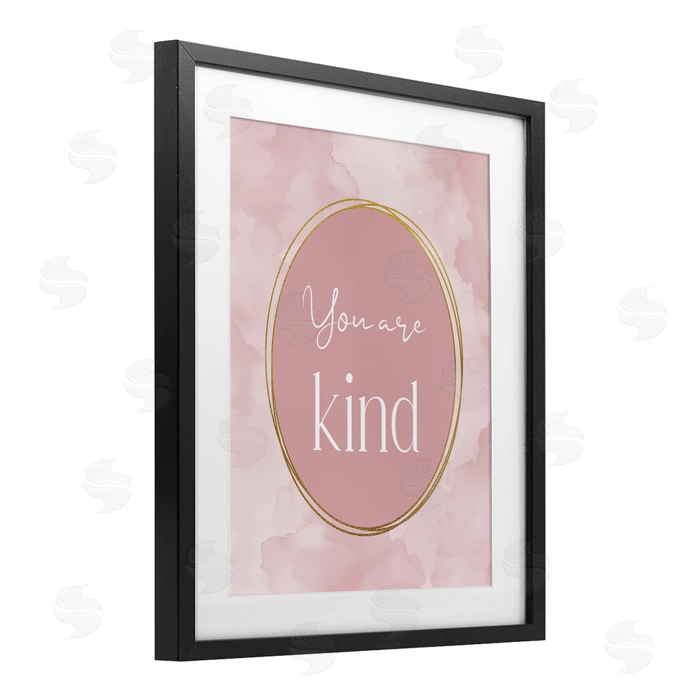 Christine Simpson Art Pink Golden Affirmation Black Framed Print Under Glass Wall Art