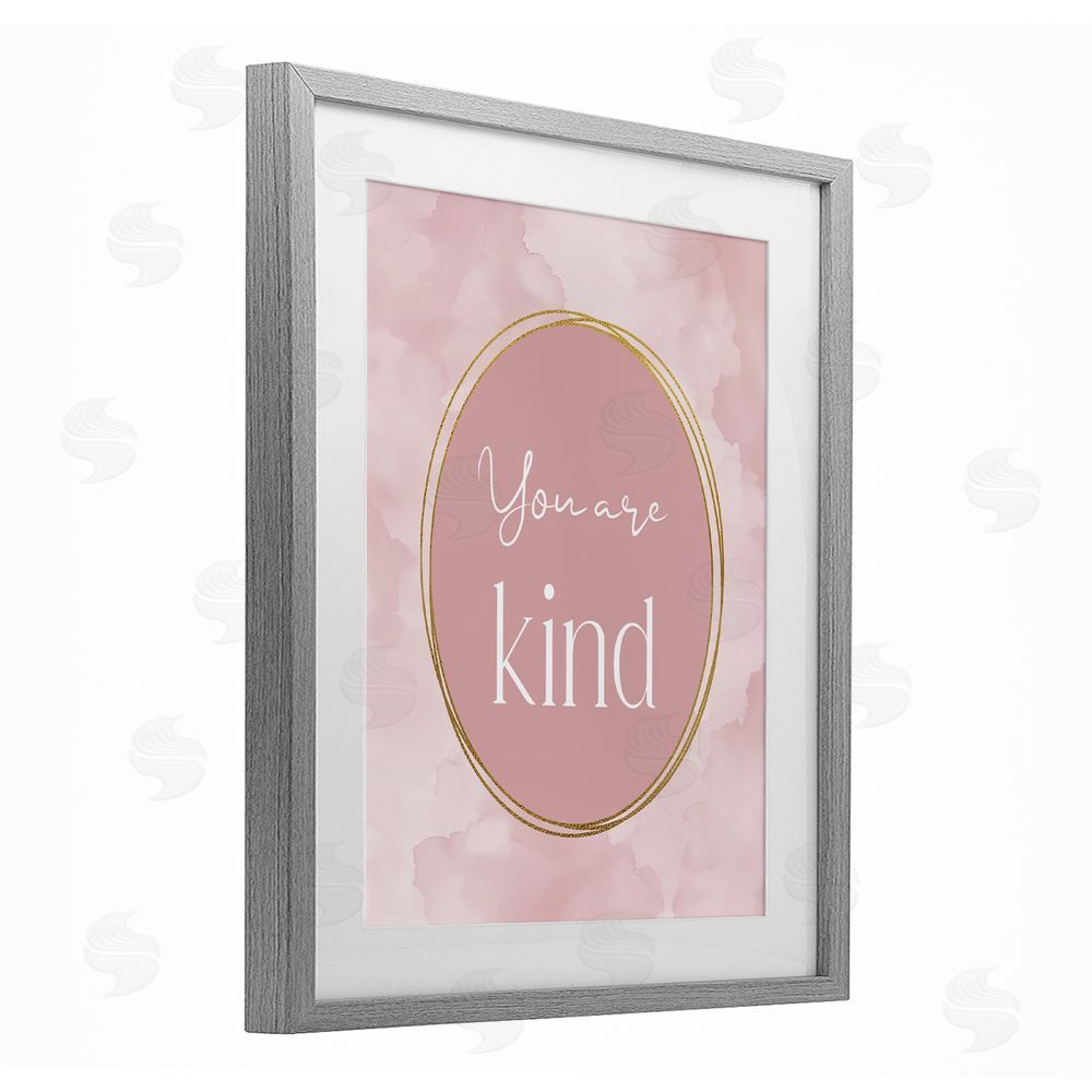Christine Simpson Art Pink Golden Affirmation Gray Framed Print Under Glass Wall Art
