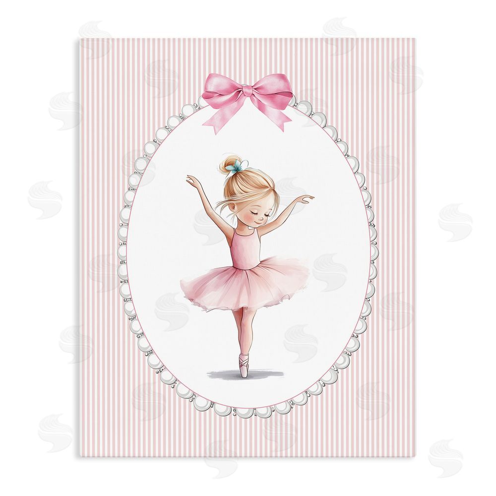 Christine Simpson Art Dance Pink Ballerina Stretched Canvas Wall Art Print