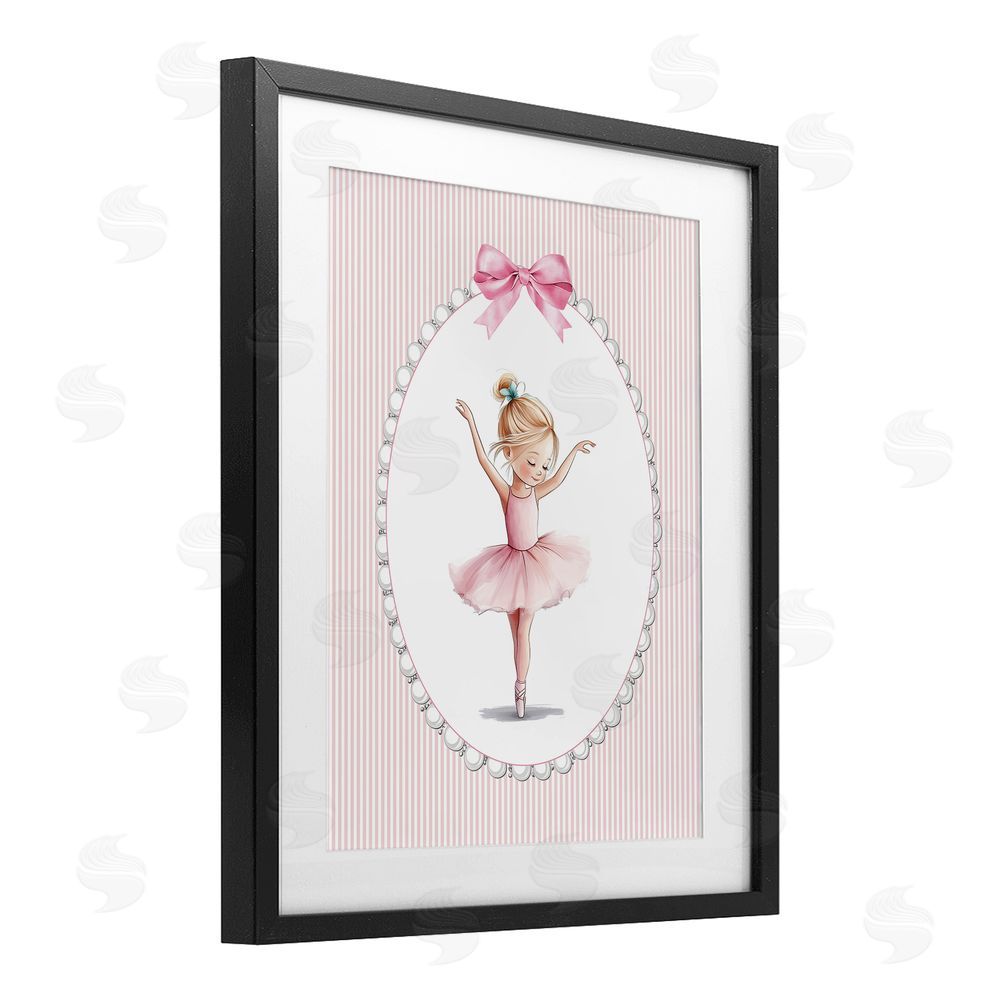Christine Simpson Art Dance Pink Ballerina Black Framed Print Under Glass Wall Art