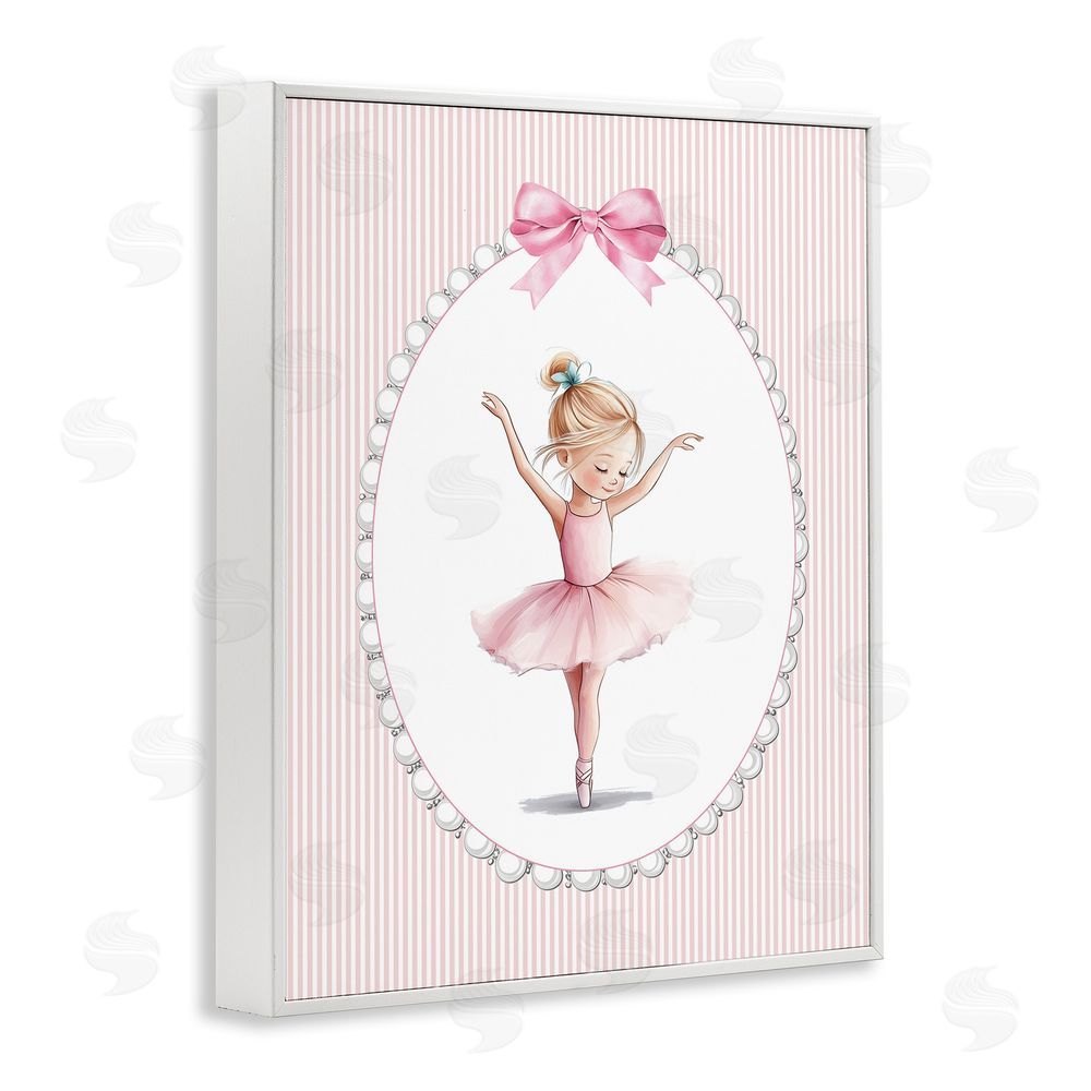 Christine Simpson Art Dance Pink Ballerina White Framed Giclee Wall Art Print