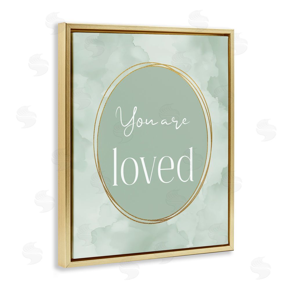 Christine Simpson Art Green Golden Affirmation Gold Floating Frame Canvas Wall Art Print