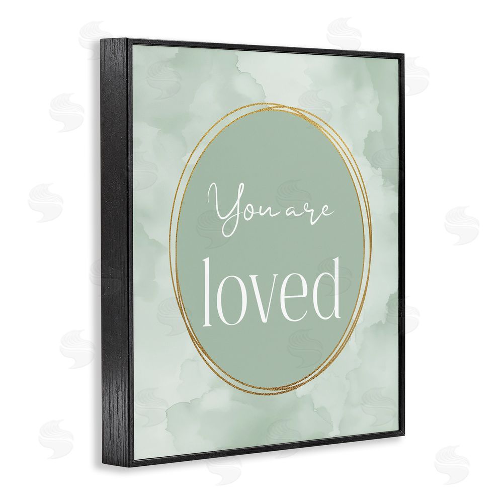Christine Simpson Art Green Golden Affirmation Black Framed Giclee Wall Art Print