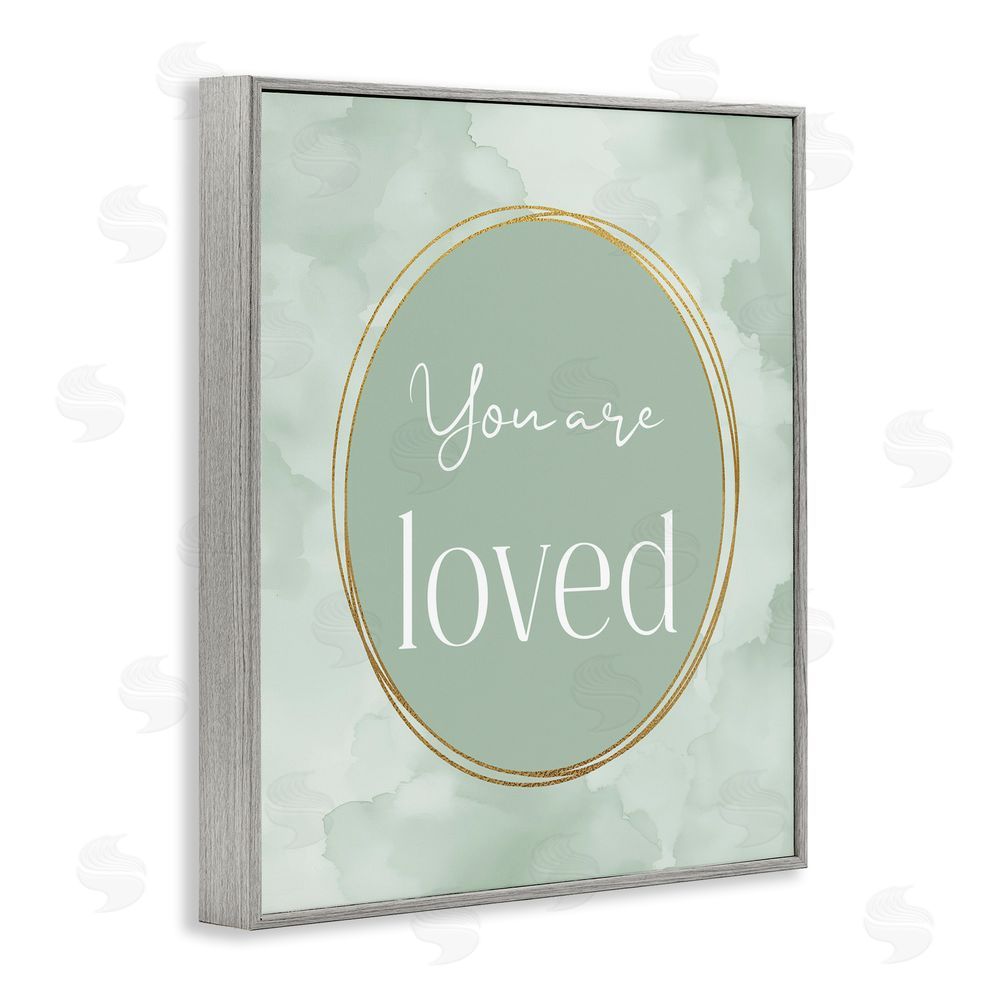Christine Simpson Art Green Golden Affirmation Gray Framed Giclee Wall Art Print